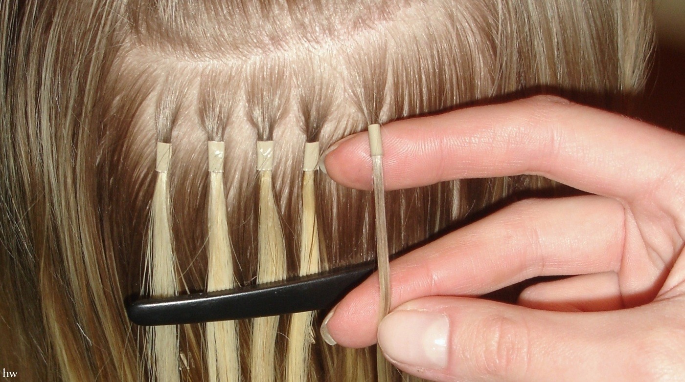 ленточное наращивание волос - рис